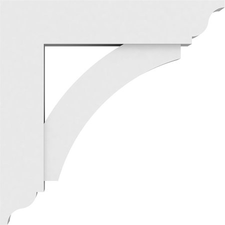 Ekena Millwork Standard Thorton Architectural Grade PVC Bracket with Traditional Ends, 3"W x 18"D x 18"H BKTP03X18X18THR01
